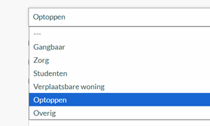Optopprojecten invoeren